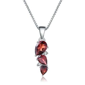 GEM'S BALLET 925 Sterling Zilver Geboortesteen 2 94Ct Natuurlijke Granaat Edelsteen Hanger Ketting Bruiloft Fijne Sieraden voor Vrouwen Pa262N