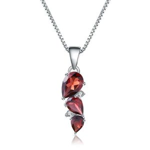 Gem's Ballet 925 Sterling Silver Birthstone 2 94ct Natural Garnet Gemstone Pendant Collier Mariage Fine Bijoux pour les femmes PA346P