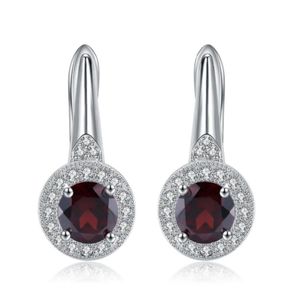 GEM039S BALLET Pendientes redondos de piedras preciosas de granate rojo Natural de 210 quilates, pendientes de plata de ley 925 para mujer, joyería fina de boda 2106184909901