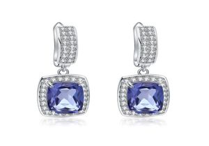 GEM039S BALLET naturel Iolite bleu mystique Quartz pierres précieuses boucles d'oreilles en argent Sterling 925 bijoux géométriques pour les femmes 2106245197990