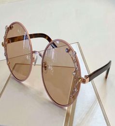 Gema Nude Metal Round Sunglasses Rose Mirror Lens Sun Glasses Femmes Designer Sunglasses NOUVEAU avec Box9495378