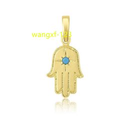 Gemnel Nouveau bijou Hamsa Hand 925 Collier à charme pour les yeux Fatima Eye Turquoise Fatima