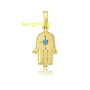 Gemnel Nueva joyería mano de hamsa 925 plata turquesa ojo de Fátima collar con dije