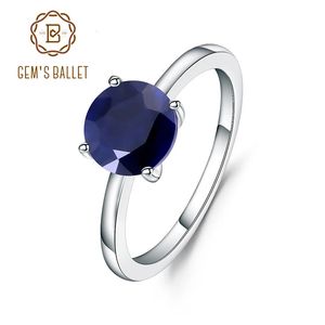 Gems Ballet 257Ct saphir bleu naturel 585 14K 10K 18K or 925 argent pierre précieuse Solitaire bague de fiançailles pour femmes bijoux 240402