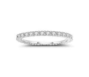 Gems Ballet Dames Wedding Ring 925 Sterling Silver Wedding Band 087CT 2mm EF Kleurring Fijne sieraden T2009085560012