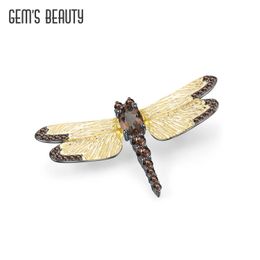 GEMS BEAUTY Dragonfly Natuurlijke Hemelsblauwe Topaas Peridot Broche Voor Vrouwen Echt 925 Sterling Zilver Trendy Fijne Sieraden Handgemaakte 240320