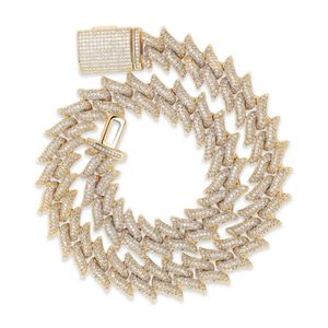 Edelstenen Nieuwe kleur Moissanite VVS Diamond letters Choker Cuban Link Chain Prong Hip Hop Necklace for Men Fashion Jewelry