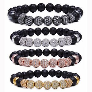 Edelsteen kralen armband zusters paar charme natuursteen yoga armband lava etherische olie aromatherapie 12 stks