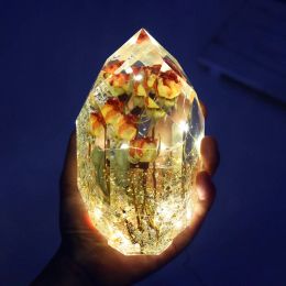 Gemstone mineral de mineral facetado soporte de joyería espejo de silicona molde de silicona didy cristal epoxi resina
