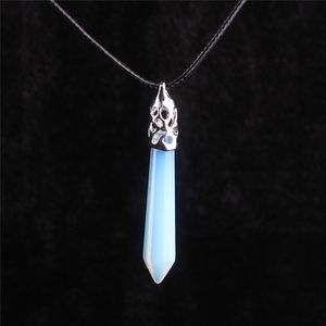 Edelsteen yoga ketting grote gloeiende regenboog opaal opalite moonstone heilige hanger kristallen genezingspunt reki chakra brengen positieve vibes in