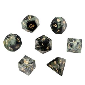 Edelstenen natuurlijke Kambaba Jasper Polyhedral Losse edelstenen dobbelstenen 7 st. Set Dungeons Dragons Stone Dice Set DND RPG Games Ornamenten Spot Goo