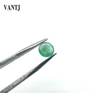 Gemstones Vantj 100% naturel emerald lâches en vrac rond 5 mm spécimens personnalisable bricolage pour argent or bijoux de bijoux