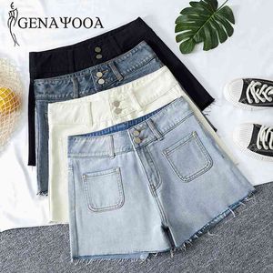 Genayooa Casual voor Denim Black Streetwear High Taille Summer Plus Size Dames Jeans Shorts Feminino 210417