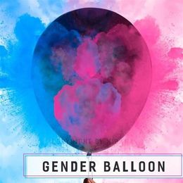 Ballons de révélation du sexe 36 pouces Ballon en latex confettis noirs Garçon ou fille Ballon de fête de révélation du sexe Ballon géant avec rose bleu C268N