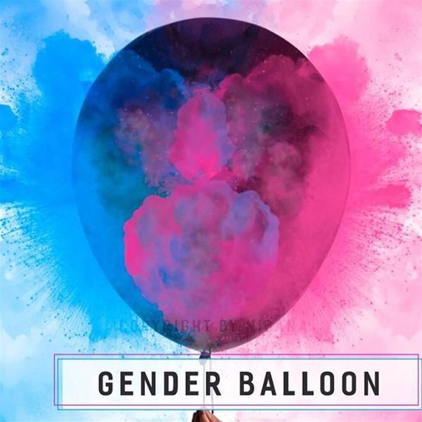 Ballons de révélation du sexe 36 pouces Ballon en latex confettis noirs Garçon ou fille Ballon de fête de révélation du sexe Ballon géant avec rose bleu C327q