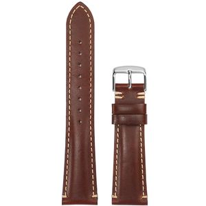 Algemeen merk Horse Hip Leather Watch Strap 20/22/24mm platte interface lederen horlogeband