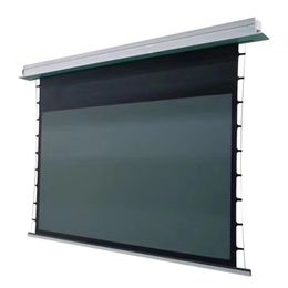Pantalla de tensión de etiqueta integrada en el techo de generación, superficie de pantalla de proyección de cristal negro 4K/8K HD 16:9