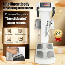 Generación Digital Inteligente Inteligente Datos precisos Composición del cuerpo humano Elementos Analizador Boy Fat Analyzer Con impresora Blanco Negro Certificación CE opcional