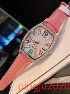 Genève luxe leren band Dames quartz horloge Vattype Mueller kleur dromen Set met diamanten Noble fashion horloge FRANCK MULLER prachtige ZWART beroemde Mark