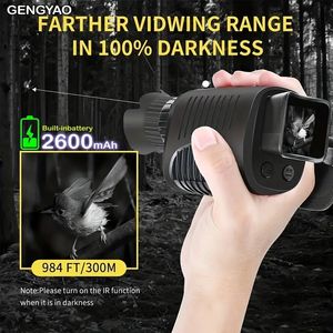 Monoculaire de vision nocturne GengYao R7 1080P HD avec zoom et infrarouge, batterie au lithium rechargeable, télescope de chasse numérique 5x