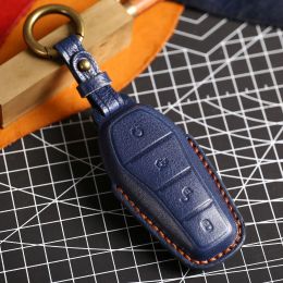 Etui clés de voiture en cuir véritable, pour BYD Atto 3 Han EV Dolphin, Durable, deuxième chanson Pro Tang Dm QIn PLUS MAX Yuan