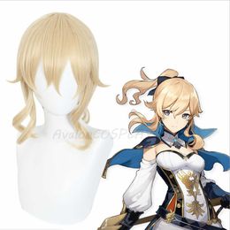 Genshin Impact Favonius Knights Dandelion Knight Jean Cosplay Wigs Halloween Anime Carnival Play Play Prop Hair Y0903