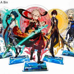 Genshin Impact Figure Kazuha Actie Zhong Li Xiao Kaeya Albedo Acryl Stand Model Speelgoed Bureaudecoratie Standing Sign Fans Gifts AA220318