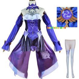 Genshin Impact – ensemble complet de Cosplay Fischl, nouvelle peau, Costume de demoiselle d'honneur, chaussures, perruque, tenue d'halloween Anime