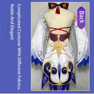 Genshin Impact Ganyu Cosplay Costume Anime Halloween Party Fancy Dress Women Sexy Outfit Wig Shoes Horns Props Game Suit Y0913