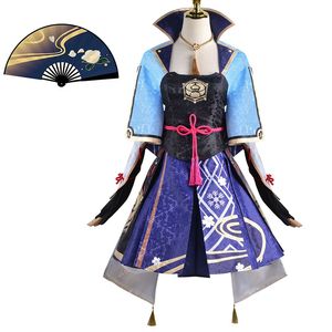 Genshin Impact Kamisato Ayaka Cosplay Costume Tenues Robe Halloween Carnaval Femmes Fille Uniformes Perruque