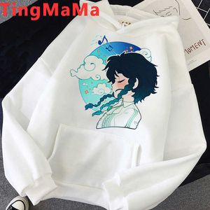 Genshin Impact Keqing hoodies mâle Corée 2021 mâle hoddies sweat à capuche hip hop imprimé Y0901