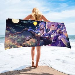 Genshin Impact grand serviette de bain rapide sèche 3d jeu enfants enfants filles de plage de plage serviette de bain pour la salle de bain de natation à la maison unisexe 240422