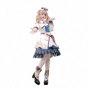 genshin Impact Project Barbara Cosplay Bottes Chaussures Perruque Barbara Filles Princ Dres Lolita Maid Vêtements Pour Femmes Halen C5RS #