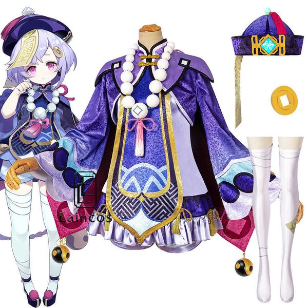 Genshin Impact Qiqi Cosplay Costume Jeu Halloween Party Outfit Anime Carnaval Robe Uniforme Ensemble Complet Y0903