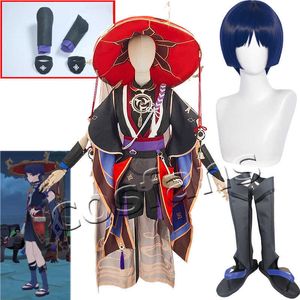 Genshin impact Scaramouche Cosplay Cosplay Costumes Game Suit Batlle Outfit Uniform Genshin Impact Scaramouche Cosplay Wig Party Jurk Y0903