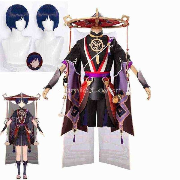 Genshin Impact Scaramouche Cosplay Costumes Game Suit Batlle tenue uniforme Wig Halloween Party Dress New J220712 J220713