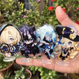 Genshin Impact Wriothesley Navia Clorinde Lyney Sigewinne Fignet Figure Keychain Stand Plate Anime Game Cosplay Accessoires