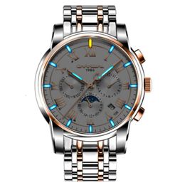 Montre-bracelet automatique à remontage automatique pour hommes, véritable montre-bracelet de carnaval, veilleuse auto-lumineuse 8799G, montre Tritium 2414