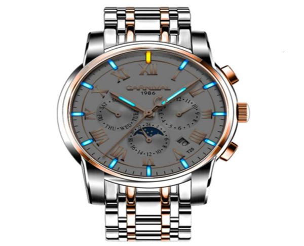 Gentleman Automatic-wrist-wrist montre un véritable carnaval wristwatch saut-illumineux lumière 8799g men039s tritium watch8000136