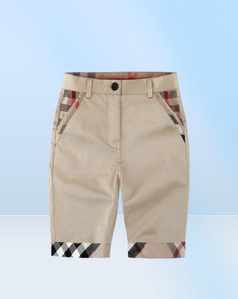 Estilo de caballeros Summer Boys Plaid Shorts Kids Botón informal Medio Medio Ropa de ropa para niños 2-8 años2912241