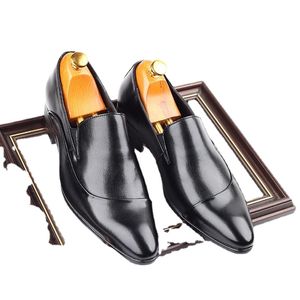 Gentleman deux créateurs de tons de créateurs chaussures de mariage pointues hommes modes décontractés affaires