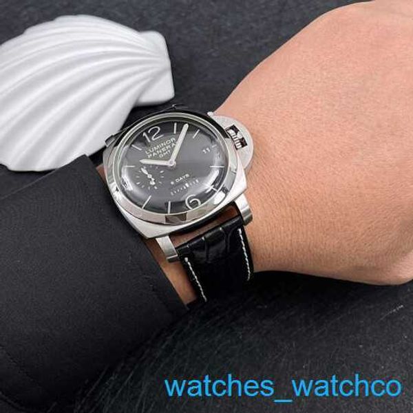 Message de bracelet Messieurs Panerai Male Luminor Series 44 mm de diamètre de stockage de huit jours manuel de luxe mécanique de luxe Pam00233 Watch