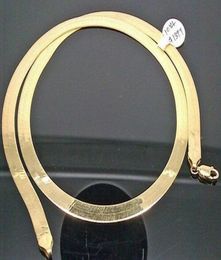 Véritable chaîne de collier à chevron plaqué à or jaune 10k pour menwomen 1824 pouces 6 mm7485808