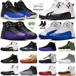 Hott verkopen XII basketbalschoenen Field Purple Blueberry White Red Hyper Royal Low Pasen Dark Gray Black Taxi CNY Stealth Royalty Dames Mens Sneakers Trainers