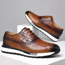 Véritable 76 Chaussures décontractées British Men Le cuir confortable Automne Lacet Up Crocodile Match Outdoor S 87