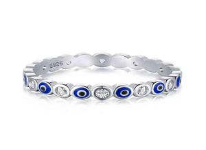 Echte 925 Sterling Zilver Boze Oog Ring Charm Blue Wedding Eternity Ringen Voor Vrouwen Lucky Turkije Sieraden Cadeau Voor Meisje 2022 W2207776189