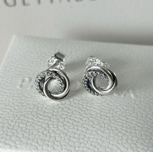 Echte 925 Sterling Silver Family Altijd wrap-around oorbellen voor oorbellen en studs sieraden 291076C01 Fashion Gift dames oorbellen