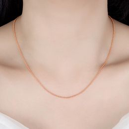 Echte 925 Sterling Zilveren Sieraden Kettingen Ketting Rose Gold Link Chain Ketting Sluitingen Tag Snake Cross Box Kralen Mooie Choker Ketting 45cm