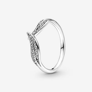 Véritable 925 Sterling Silver Sparkling Leaves Bague Mode Pour Pandora Femmes Mariage Fiançailles Bijoux Accessoires