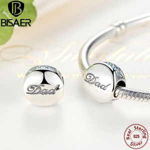 Echt 925 Sterling Zilver Warm Dad Gift Crystal Charms Beads Fit Bisaer Armbanden Armbanden voor Dames Pater Gift ECC006 Q0531